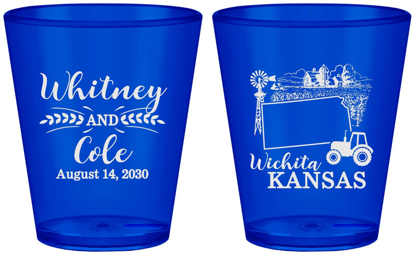 Custom Wedding Plastic Shot Glasses - Kansas | 165