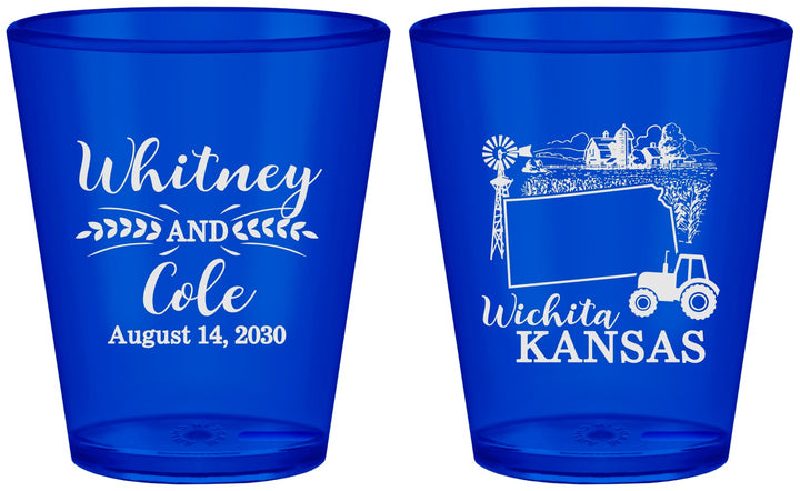 Custom Wedding Plastic Shot Glasses - Kansas | 165