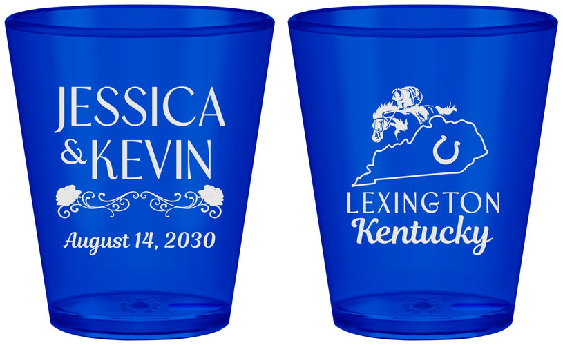 Custom Wedding Plastic Shot Glasses - Kentucky | 166