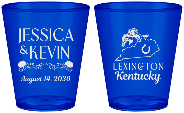 Custom Wedding Plastic Shot Glasses - Kentucky | 166