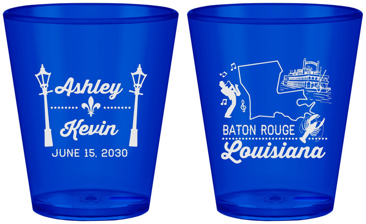 Custom Wedding Plastic Shot Glasses - Louisiana | 167