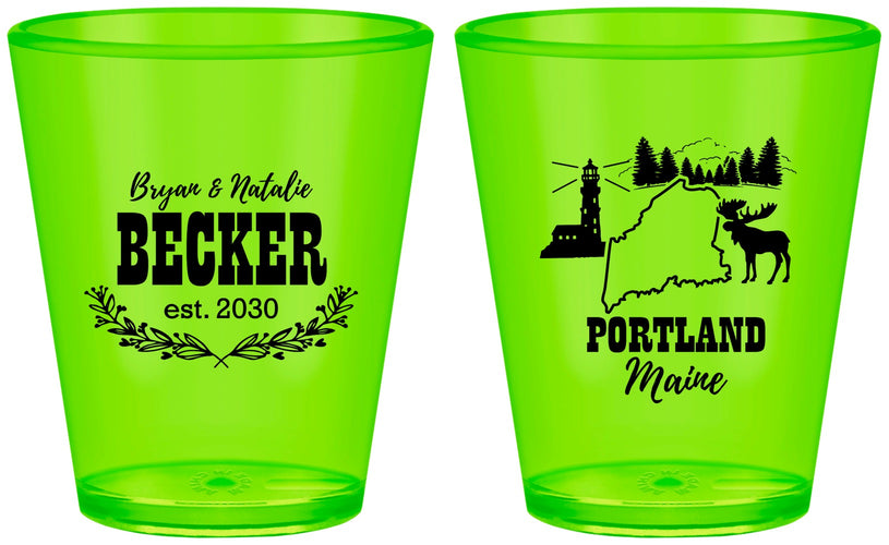 Custom Wedding Plastic Shot Glasses - Maine | 168