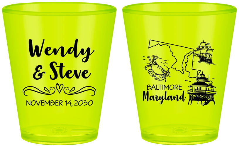Custom Wedding Plastic Shot Glasses - Maryland | 169