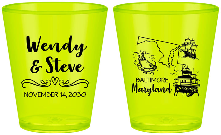 Custom Wedding Plastic Shot Glasses - Maryland | 169