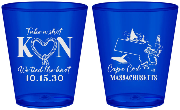 Custom Wedding Plastic Shot Glasses - Massachusetts | 170