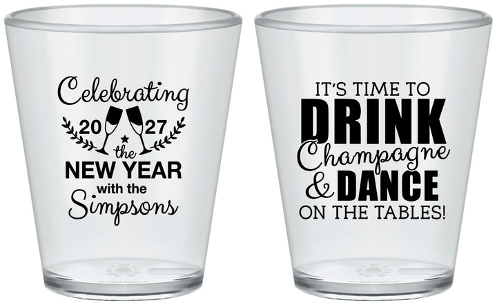 Custom New Years Plastic Shot Glasses - 2027 Drink Dance | 170002
