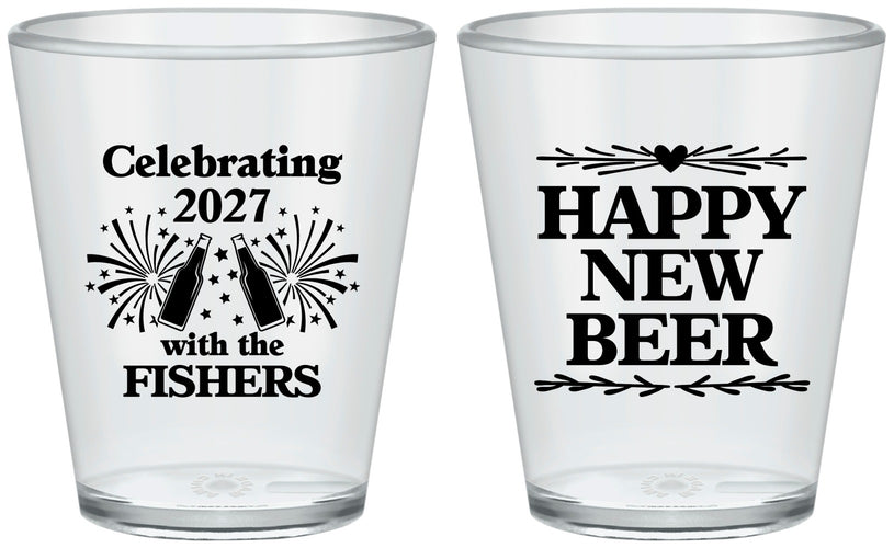 Custom New Years Plastic Shot Glasses - 2027 Happy New Beer | 170004