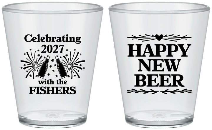 Custom New Years Plastic Shot Glasses - 2027 Happy New Beer | 170004