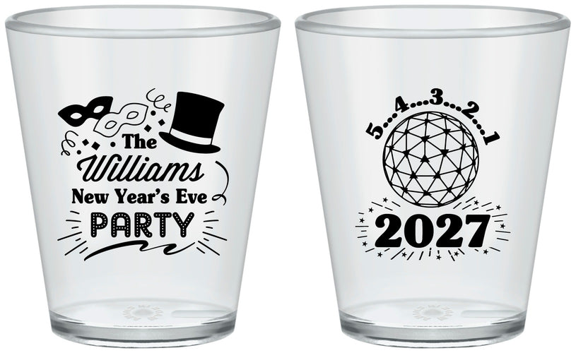Custom New Years Plastic Shot Glasses - 2027 Ball | 170005