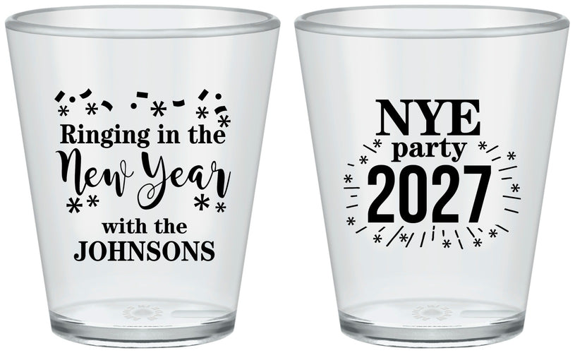 Custom New Years Plastic Shot Glasses - 2027 Ringing In | 170013