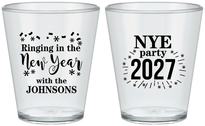 Custom New Years Plastic Shot Glasses - 2027 Ringing In | 170013