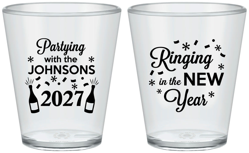 Custom New Years Plastic Shot Glasses - 2027 Ringing In | 170014