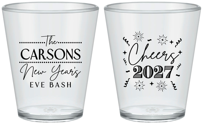 Custom New Years Plastic Shot Glasses - 2027 Cheers | 170018