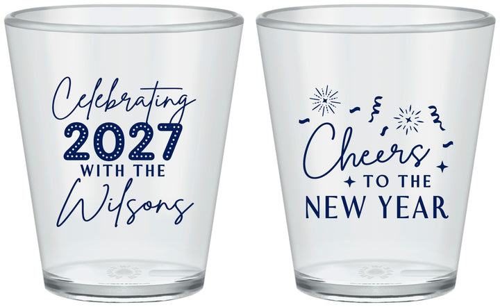 Custom New Years Plastic Shot Glasses - 2027 Cheers | 170019