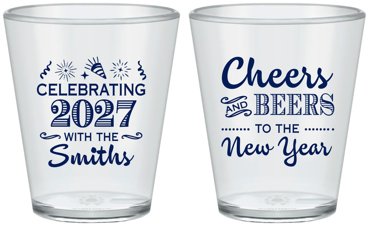 Custom New Years Plastic Shot Glasses - 2027 Cheers | 170023