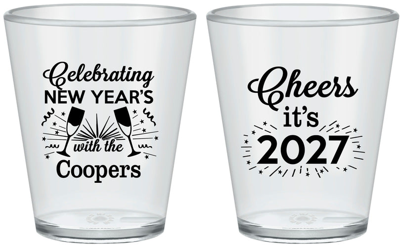 Custom New Years Plastic Shot Glasses - 2027 Cheers | 170024