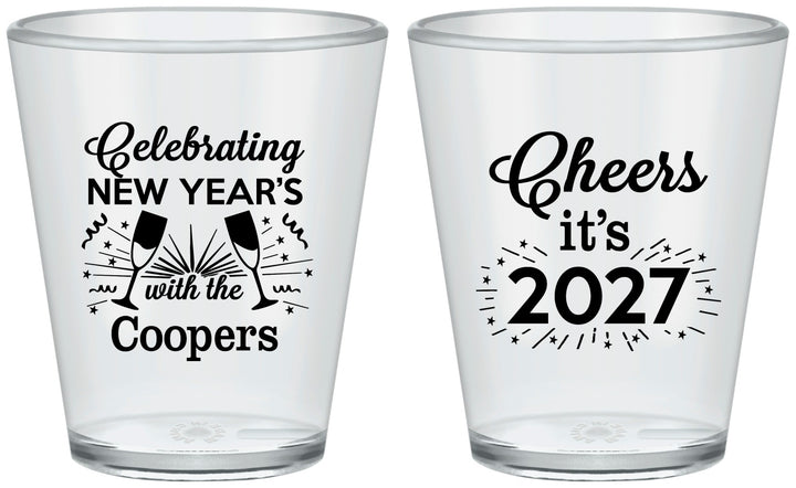 Custom New Years Plastic Shot Glasses - 2027 Cheers | 170024