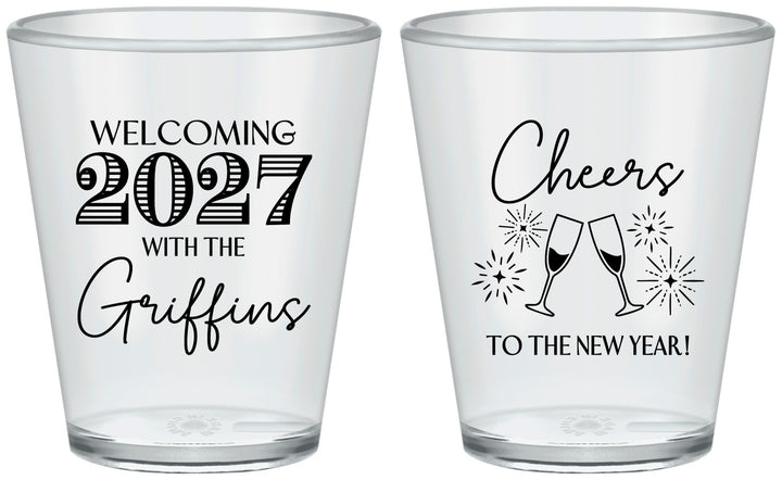 Custom New Years Plastic Shot Glasses - 2027 Cheers | 170029