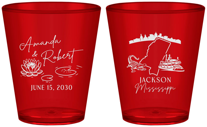 Custom Wedding Plastic Shot Glasses - Mississippi | 173