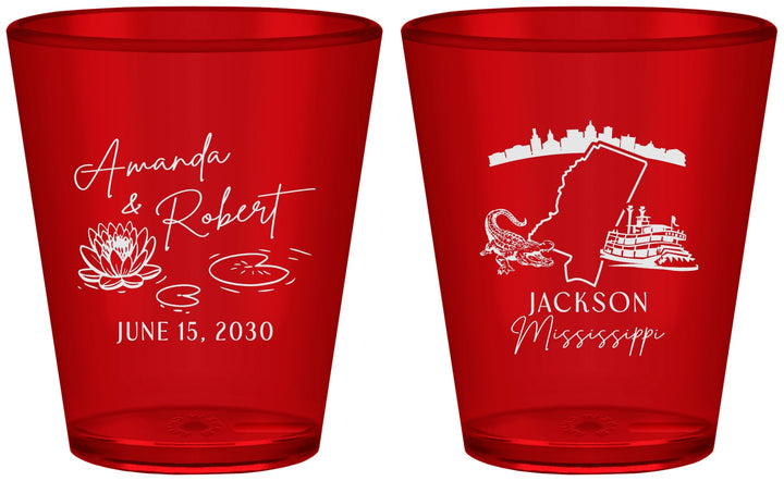 Custom Wedding Plastic Shot Glasses - Mississippi | 173