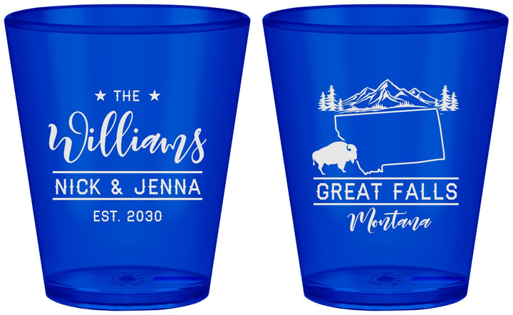 Custom Wedding Plastic Shot Glasses - Montana | 175