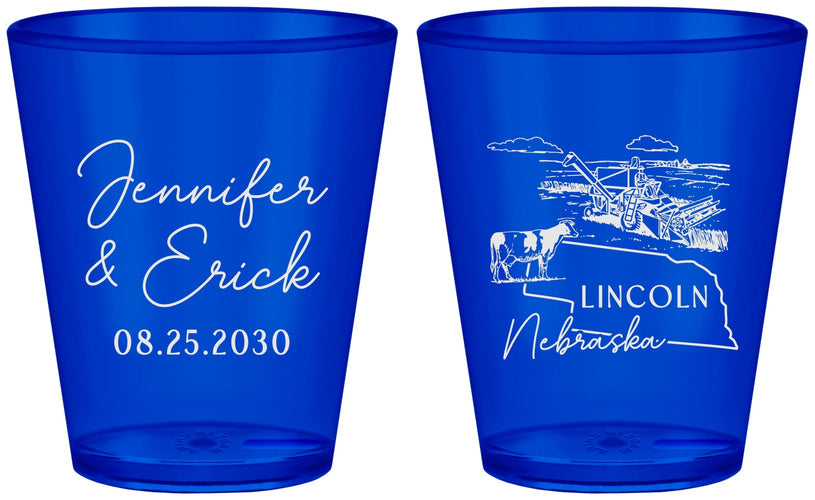 Custom Wedding Plastic Shot Glasses - Nebraska | 176