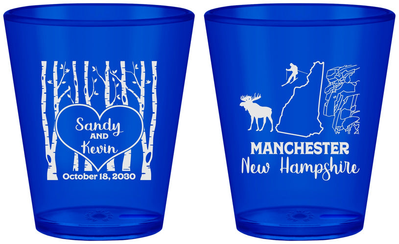 Custom Wedding Plastic Shot Glasses - New Hampshire | 178