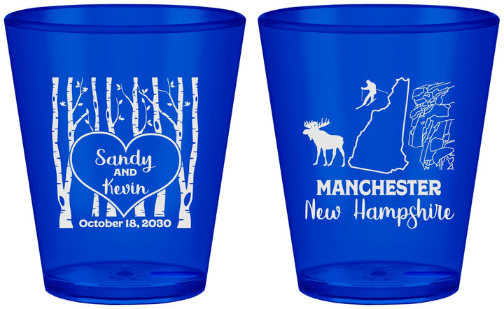 Custom Wedding Plastic Shot Glasses - New Hampshire | 178