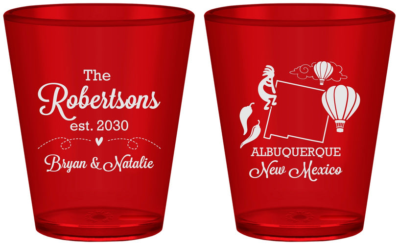 Custom Wedding Plastic Shot Glasses - New Mexico | 180