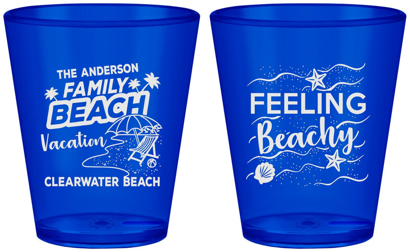 Custom Family Vacation Plastic Shot Glasses - Feeling Beachy | 180002