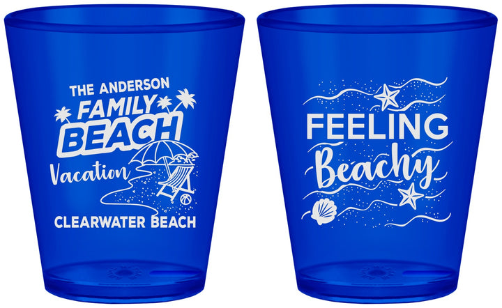 Custom Family Vacation Plastic Shot Glasses - Feeling Beachy | 180002