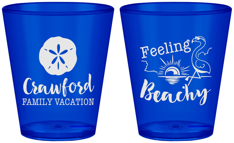 Custom Family Vacation Plastic Shot Glasses - Feeling Beachy | 180009