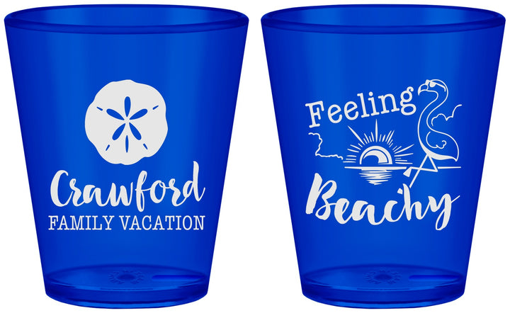 Custom Family Vacation Plastic Shot Glasses - Feeling Beachy | 180009