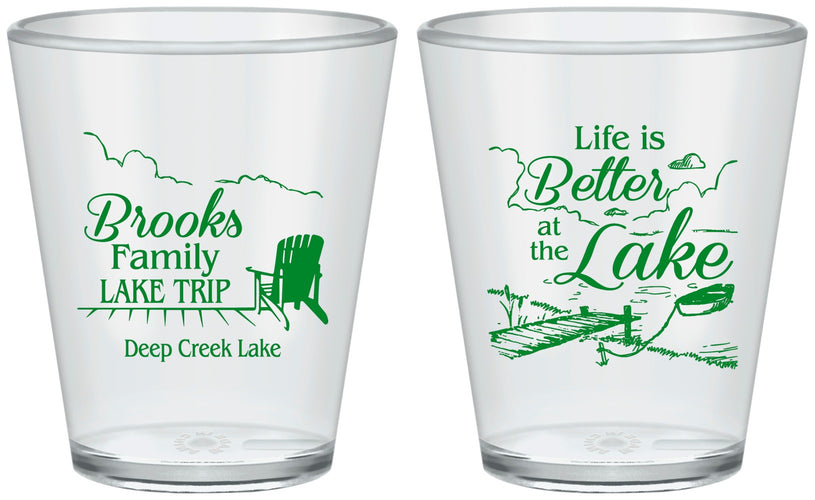 Custom Family Vacation Plastic Shot Glasses - Lake Camping | 180012