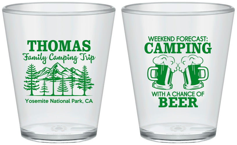 Custom Family Vacation Plastic Shot Glasses - Camping Park | 180013