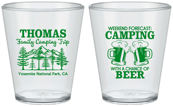 Custom Family Vacation Plastic Shot Glasses - Camping Park | 180013