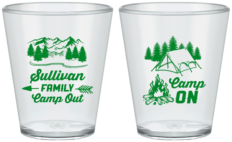 Custom Family Vacation Plastic Shot Glasses - Family Camp Out | 180019