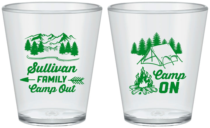 Custom Family Vacation Plastic Shot Glasses - Family Camp Out | 180019