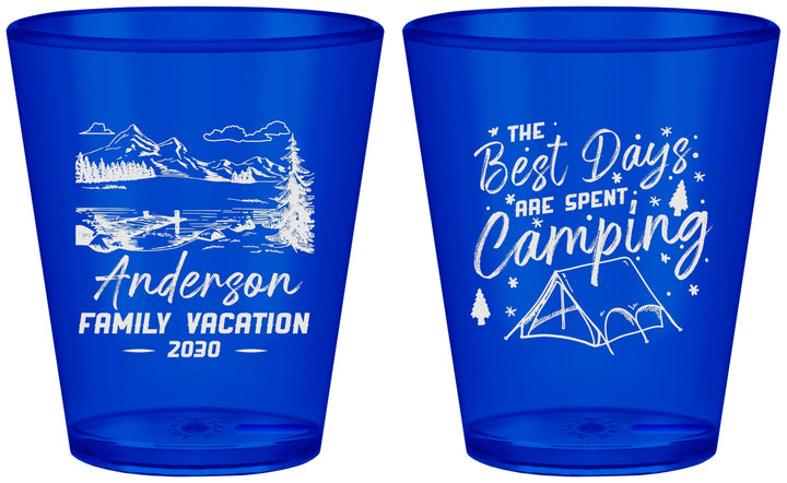 Custom Family Vacation Plastic Shot Glasses - Camping Trip | 180025