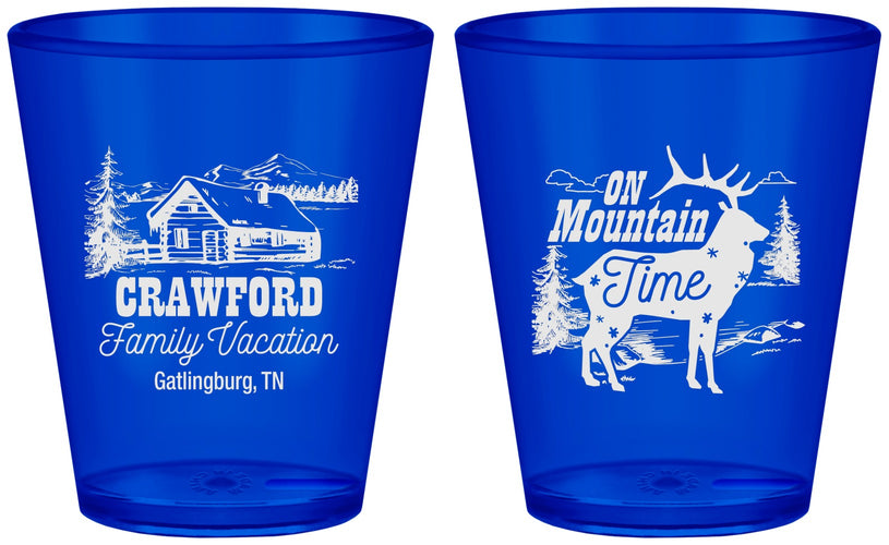 Custom Family Vacation Plastic Shot Glasses - Mountain | 180027