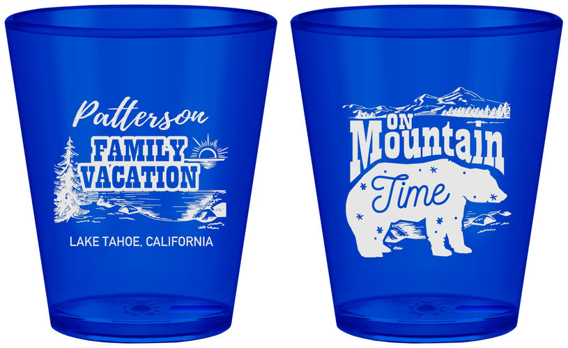 Custom Family Vacation Plastic Shot Glasses - Mountain | 180028