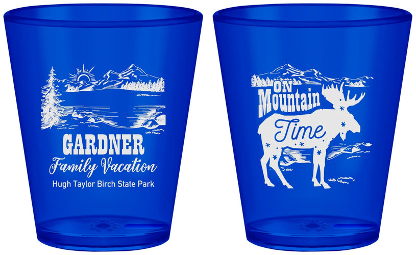 Custom Family Vacation Plastic Shot Glasses - Mountain | 180029