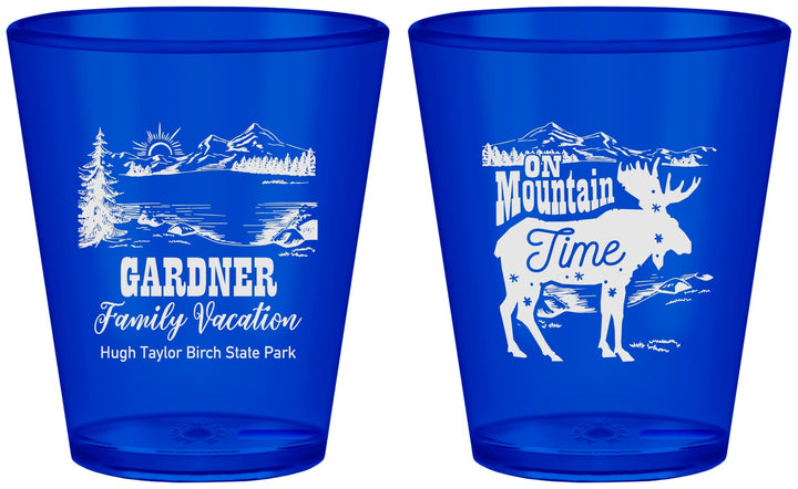 Custom Family Vacation Plastic Shot Glasses - Mountain | 180029