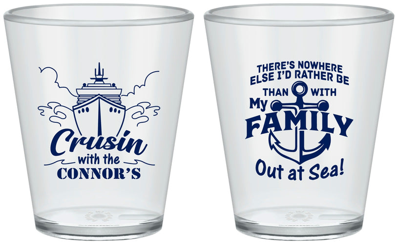 Custom Family Vacation Plastic Shot Glasses - Nautical Cruise | 180031