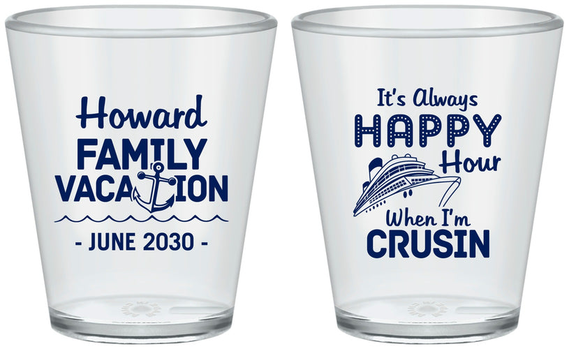 Custom Family Vacation Plastic Shot Glasses - Crusin Cruise | 180033
