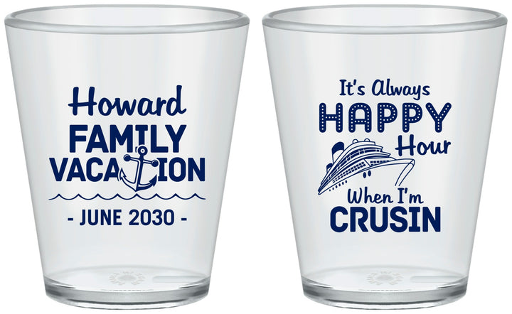Custom Family Vacation Plastic Shot Glasses - Crusin Cruise | 180033