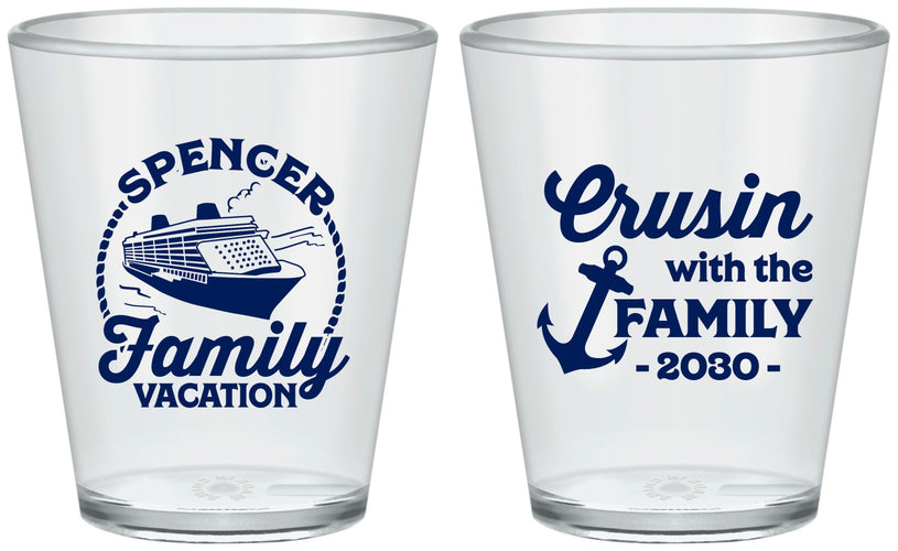 Custom Family Vacation Plastic Shot Glasses - Cruisin Ship | 180037
