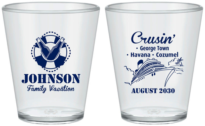 Custom Family Vacation Plastic Shot Glasses - Cruisin Ship | 180039