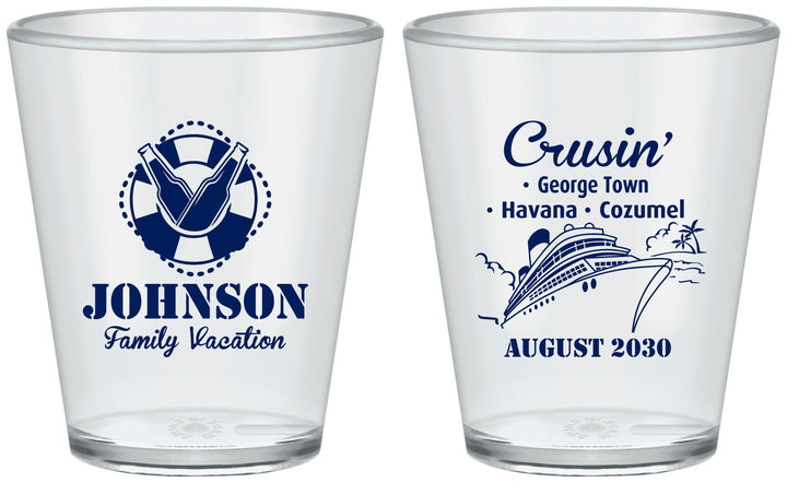Custom Family Vacation Plastic Shot Glasses - Cruisin Ship | 180039