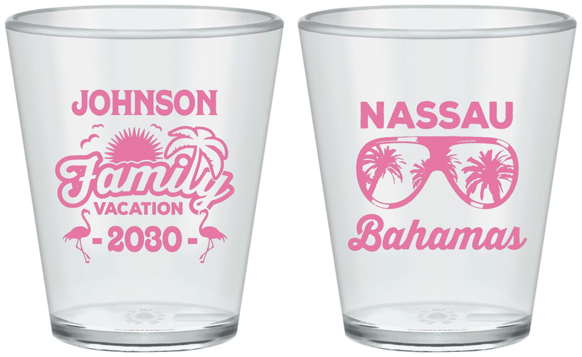 Custom Family Vacation Plastic Shot Glasses - Bahamas | 180041